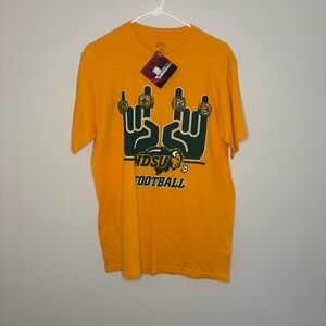 NWT North Dakota State University Port Authority Gold Football Tshirt